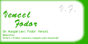 vencel fodor business card